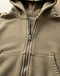 Unisex Premium Cotton Fleece Zip Hoodie — Khaki (Khaki), detail close-up