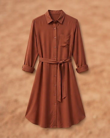 Women's Shirt Dress — Rust (Rust), product photo