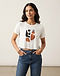 Women's Cropped Graphic Tee — White (White), worn or held by model
