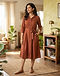 Women's Shirt Dress — Rust (Rust), lifestyle setting