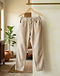 Women's Boyfriend Cotton Silk Jeans — Beige (Beige), lifestyle setting