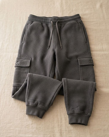 Unisex Fleece Cargo Joggers — Charcoal (Charcoal), product photo