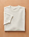 Unisex Basic Fleece Crew Tee — White (White), flat-lay view
