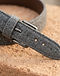 Unisex Wool Blend Leather Look Belt — Grey (Grey), detail close-up