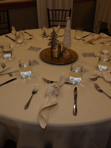 Winter Gold Table Setting — Bridal Shower idea