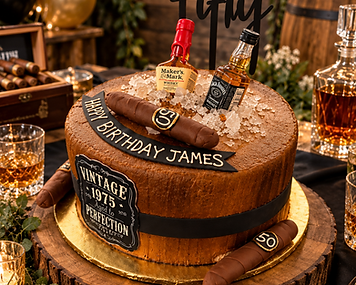 Milestone Whiskey Barrel Cake — Birthday Party idea