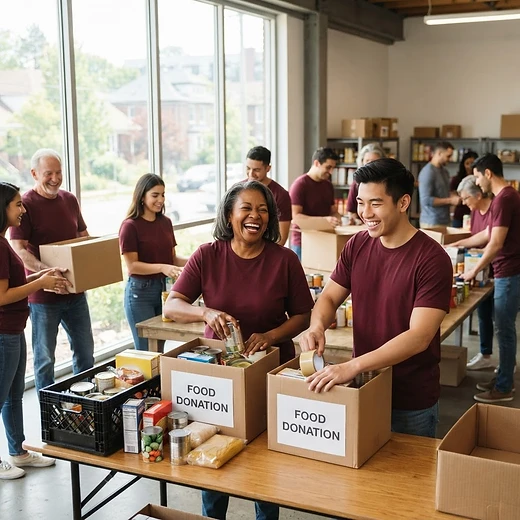 TIUAC chaplains and volunteers hosting a holiday gift outreach for local families