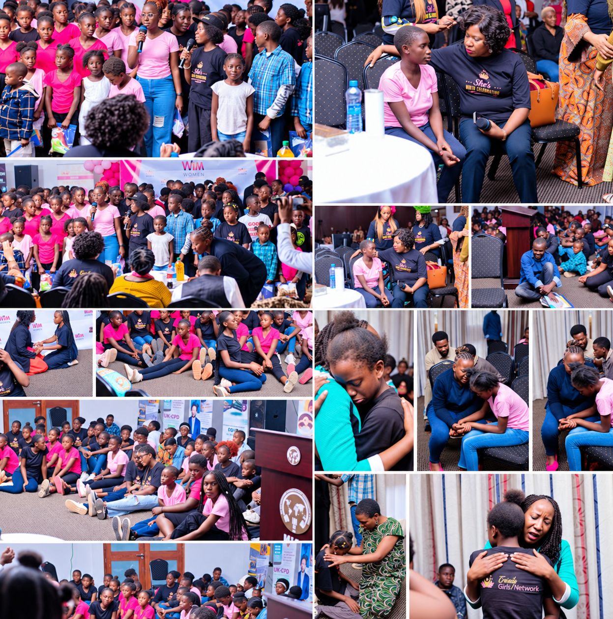 Collage of mentorship moments from a Girls Empowerment Day event