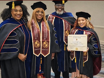 TIUAC doctoral graduates celebrating a conferral