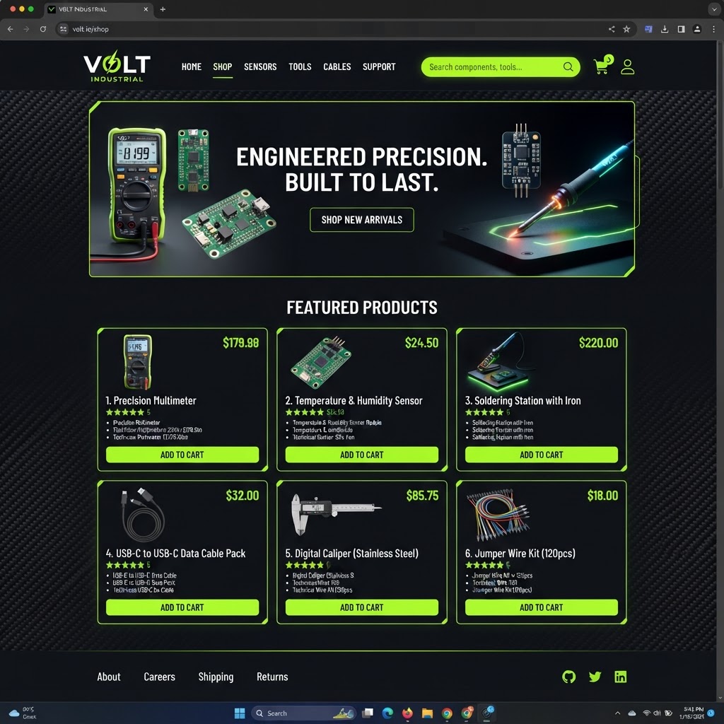 Loja online de produtos técnicos