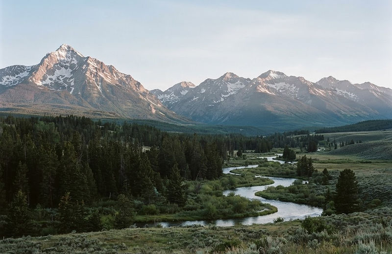 Snow-covered ridgeline above the Gallatin Valley near Bozeman, Montana