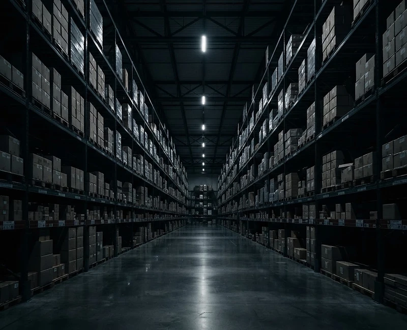Premium distribution warehouse with organized product inventory