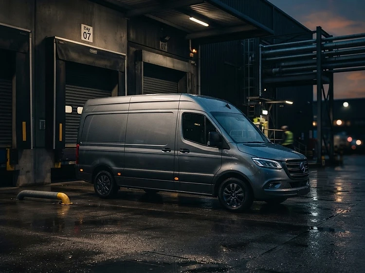 Supply Deluxe delivery vehicle in a loading dock