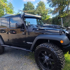 Black Jeep Wrangler Unlimited after full detail