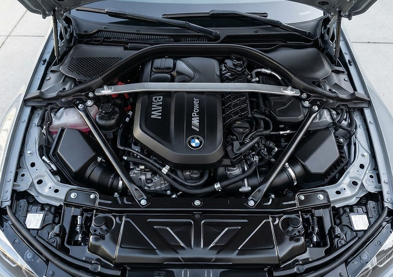 Spotless detailed engine bay