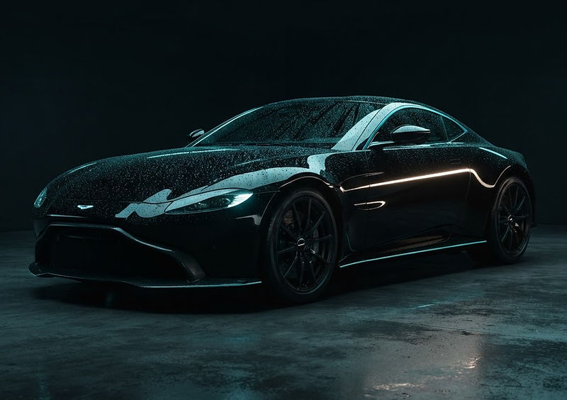 Showroom-detailed black sports car