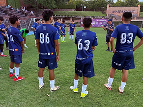 Young players wearing ID Talent jerseys during training at Marymount
