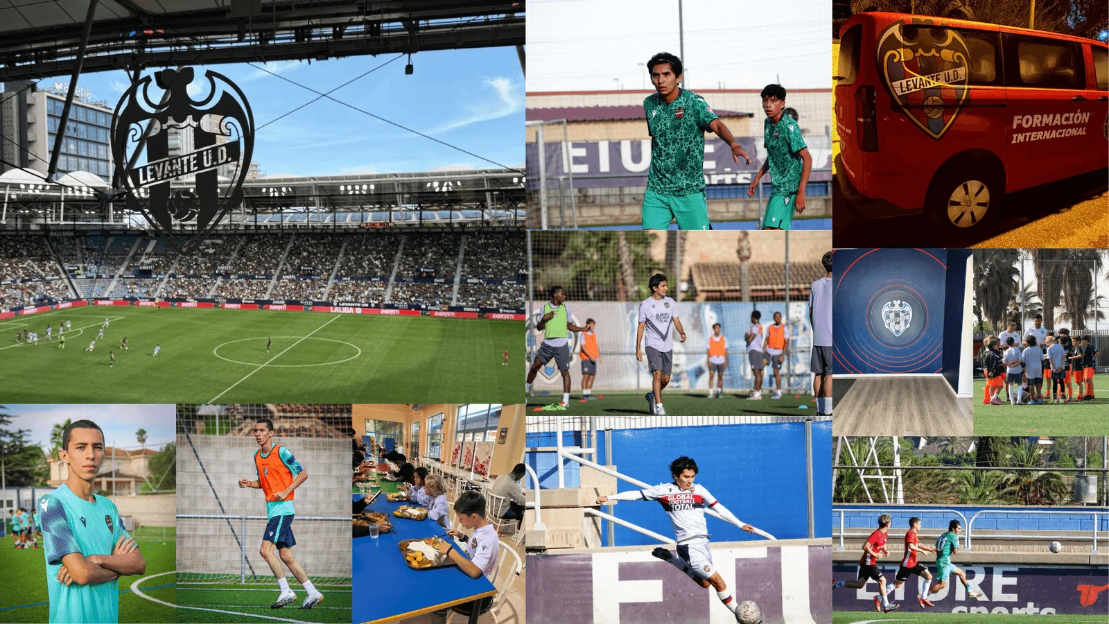 Collage del programa Player Experience del Levante UD en Valencia, España