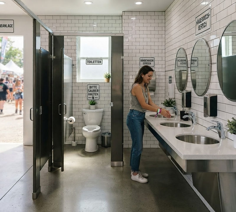 Reinigung fester vorhandener Toiletten