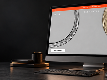 Elemental-Pieces-Onlineshop auf Desktop und Smartphone