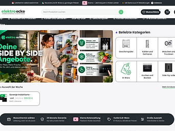 Startseite des Elektro-Ecke-Onlineshops