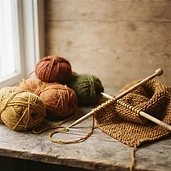 Gorro y bufanda tejidos a mano
