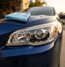 Crystal clear restored headlight close-up