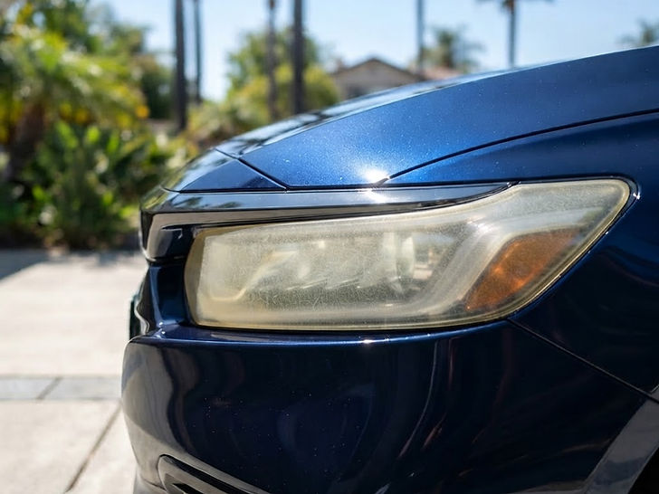 Honda Accord headlight before restoration