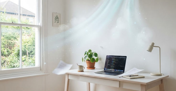 Home offices air conditioning in Wiltshire: wall-mounted air con unit blowing cool air
