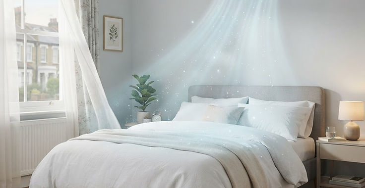 Bedrooms air conditioning in Wiltshire: wall-mounted air con unit blowing cool air