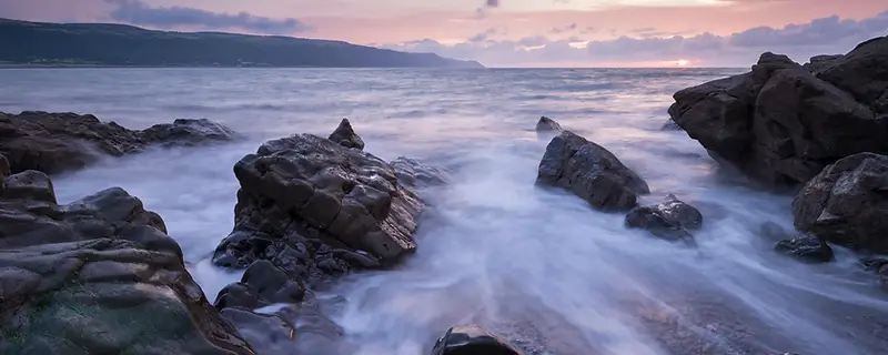 Exmoor coastline at dusk