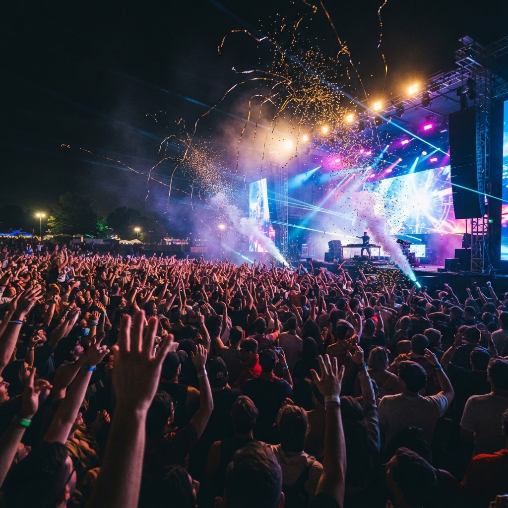 Electronic Music Festival Crowd