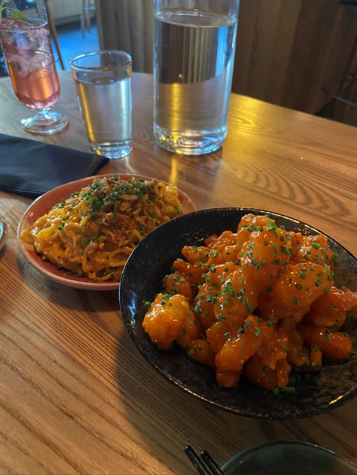 Glazed Prawns and Pasta at Asian Post Office