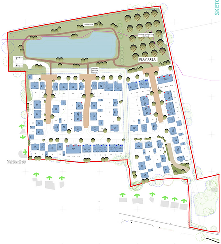 Indicative site layout plan for Brookfield Road, Churchdown