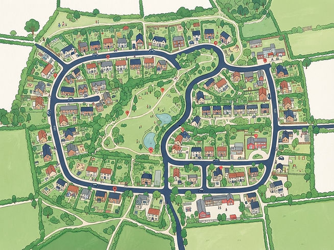 Illustrated site plan for Brookfield Road, Churchdown