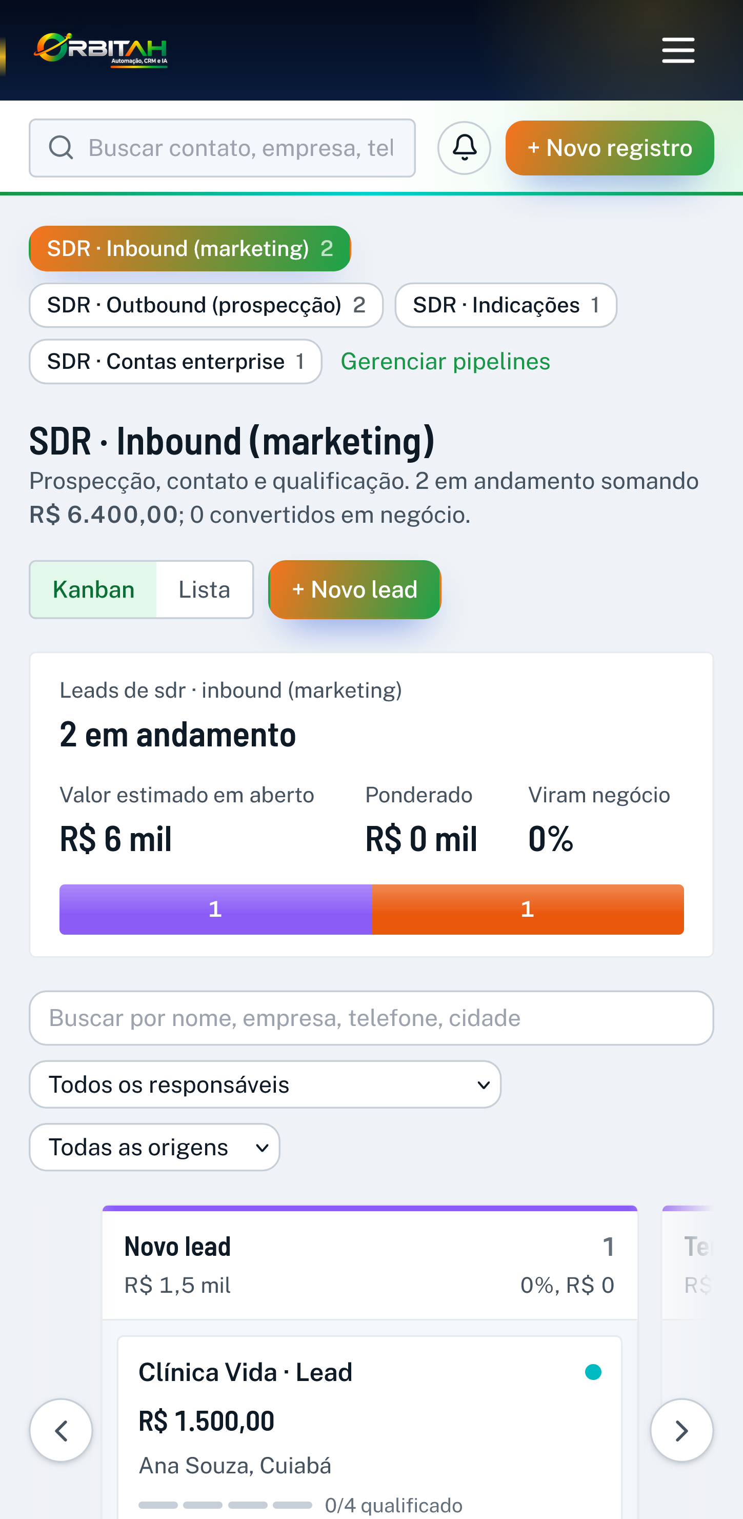 Orbitah no celular