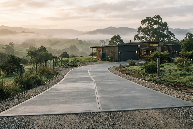 Concreting in Allambee Reserve, West Gippsland
