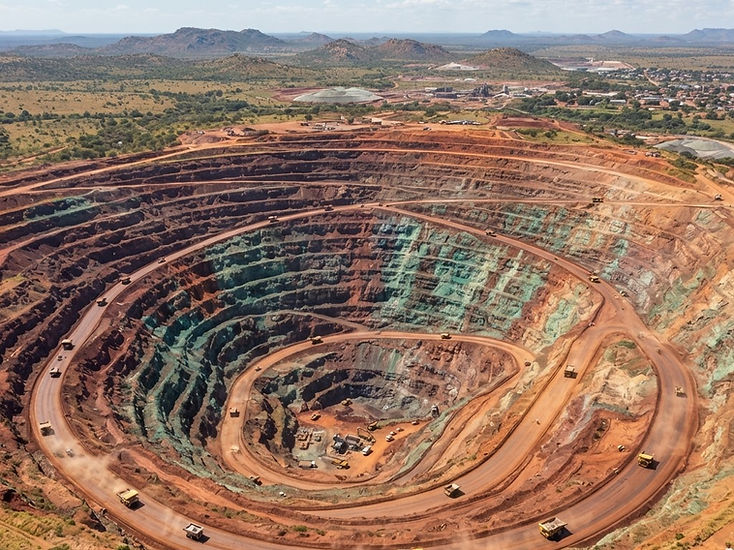 Open-pit copper mine in the Copperbelt