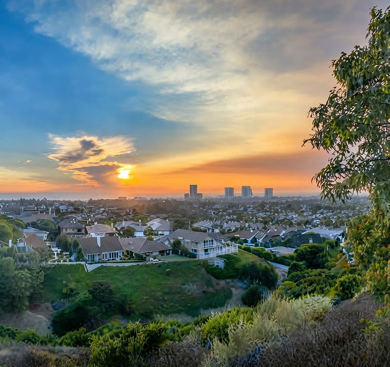 Orange County at sunset