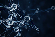 Glass nodes connected by blue light, illustrating an interconnected technology network