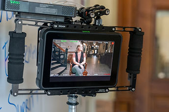 Camera monitor on set during a county video production in Illinois