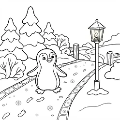 Coloring sheet 12: Pip's Winter Rounds