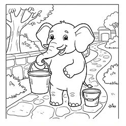 Coloring sheet 2: Bo and the Missing Bucket