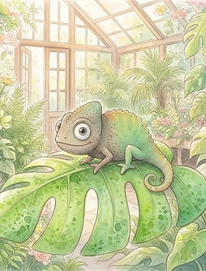 Portrait of Cosmo the Chameleon