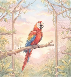 Portrait of Kiki the Macaw