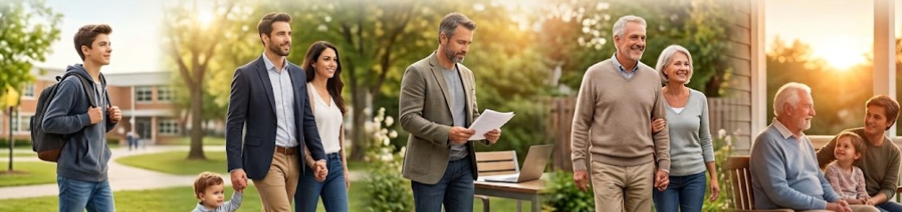 Every stage of life, from school to family, career, retirement and legacy