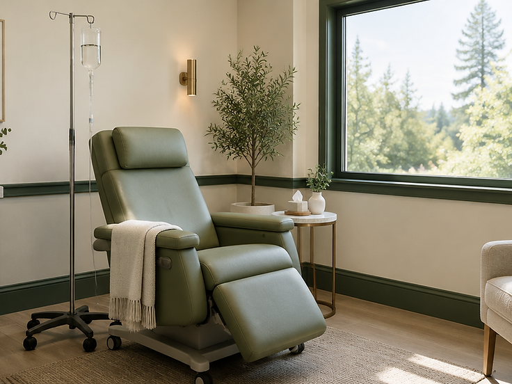 A clean, private IV infusion treatment room
