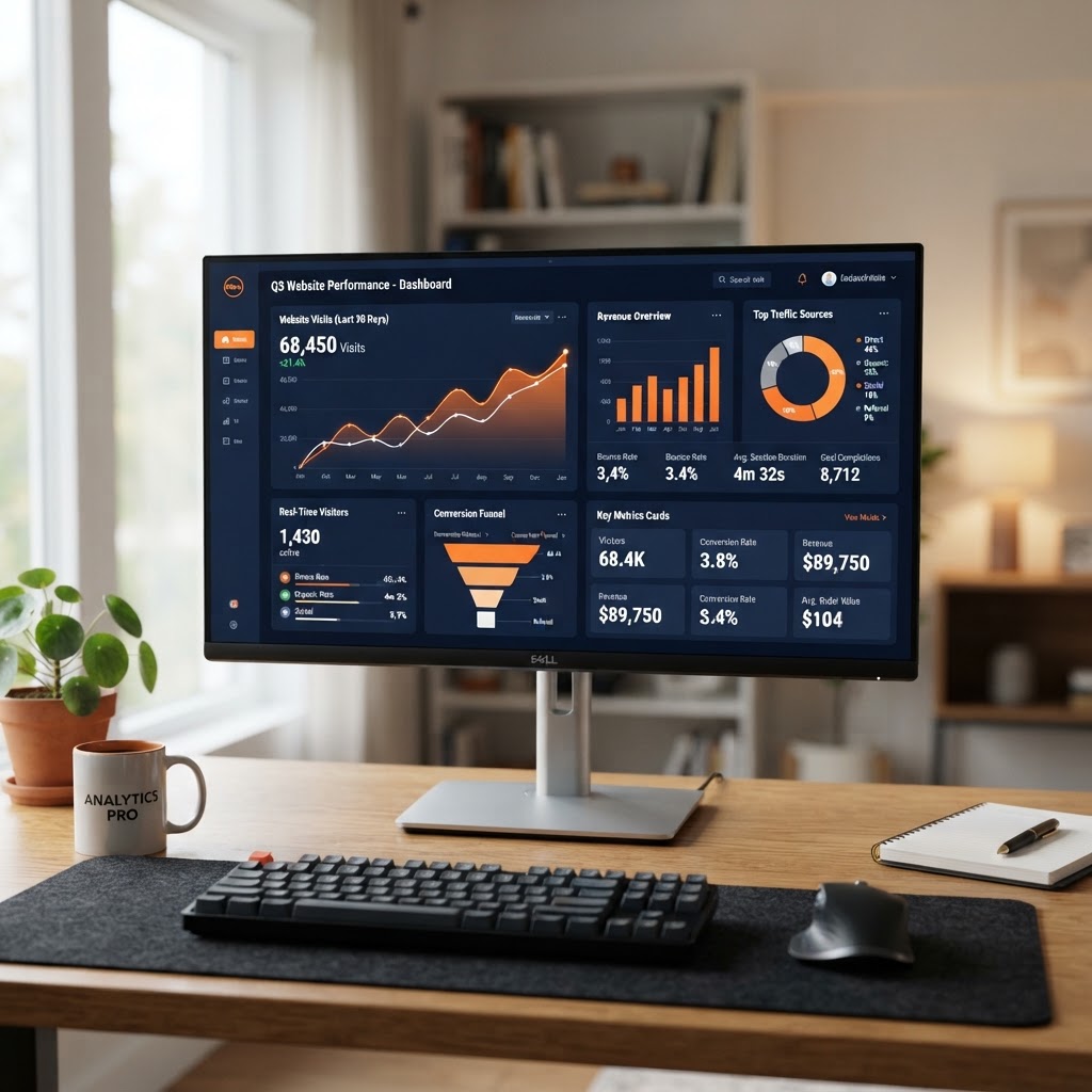 Tableau de bord analytique et suivi de site
