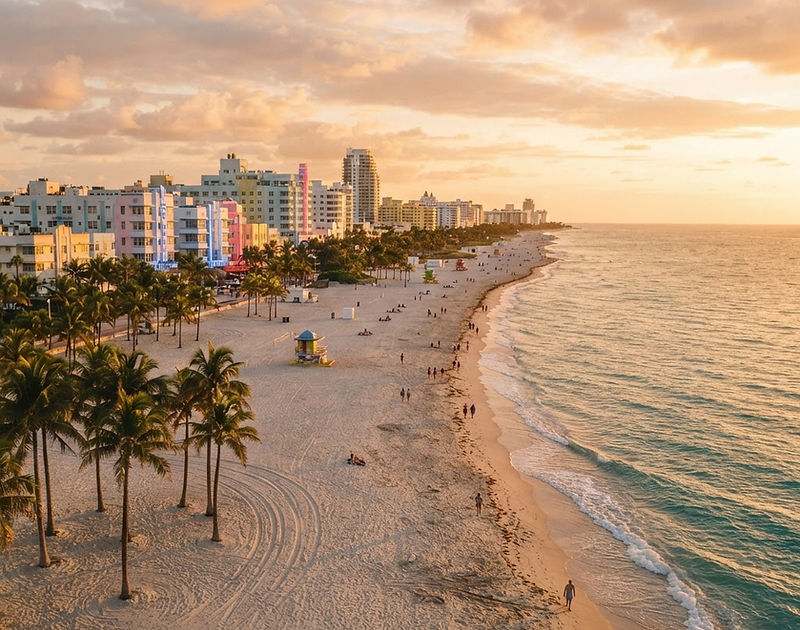 Florida coastline at golden hour