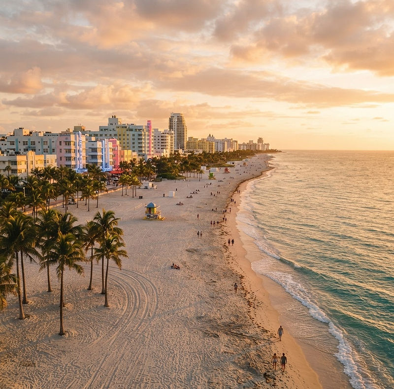 Florida coastline at golden hour